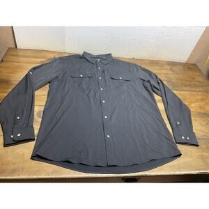 Poncho Shirt Mens XL Black Slim Fit Long Sleeve Performance Fishing Magnetic